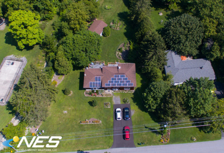 Aerial solar panel shot