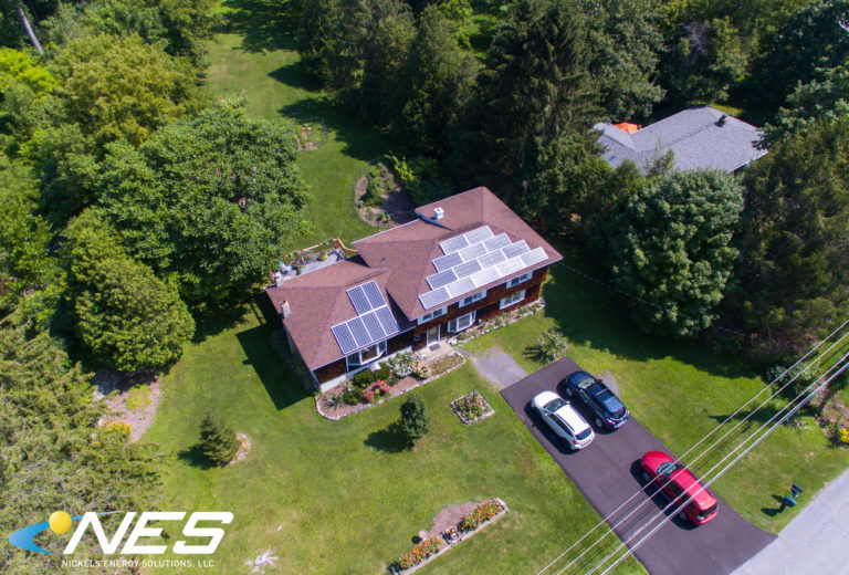 Aerial solar panel shot