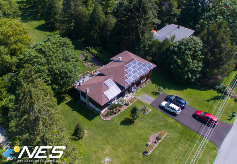 Aerial solar panel shot